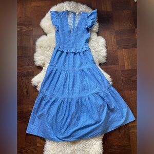 Sea New York Pascala Print Floral Smocked Tiered 
Midi Dress size 8